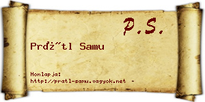 Prátl Samu névjegykártya